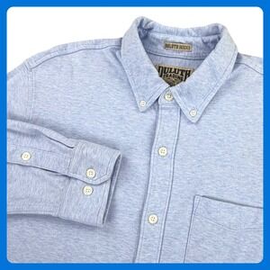 Duluth Trading Co Untucked Jersey Knit Shirt Men MEDIUM Blue 100% Cotton 3237-26